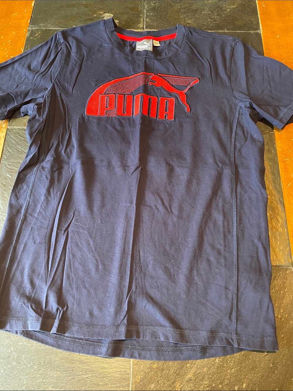 Puma Navy Tee with Red Neck Trim